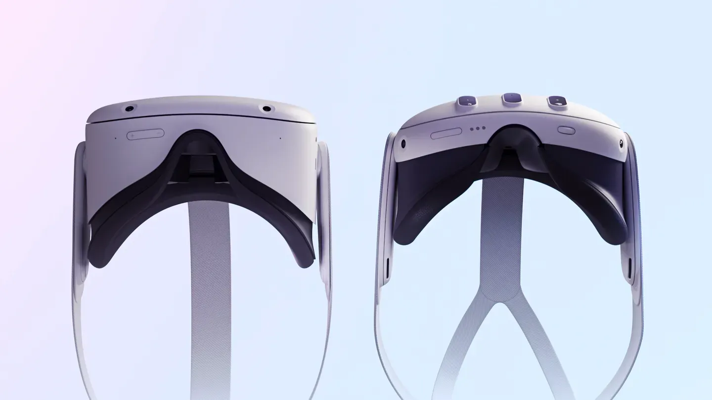 Meta’s Quest 2 (left) and Quest 3 (right) VR headsets