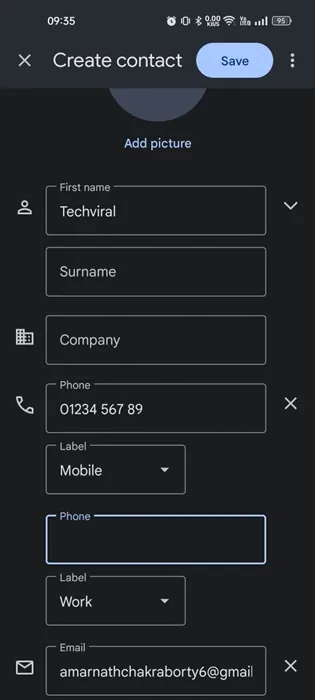 add the person's email to your contact book