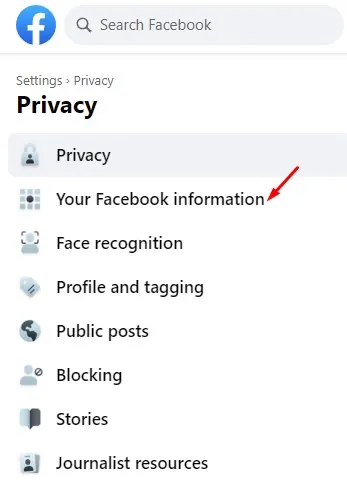 Your Facebook information